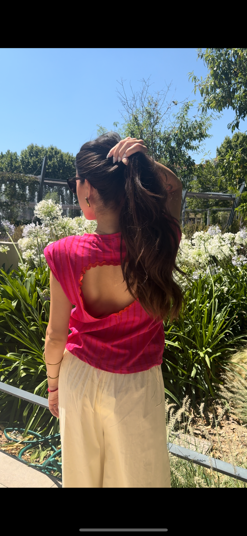 Top cœur rose