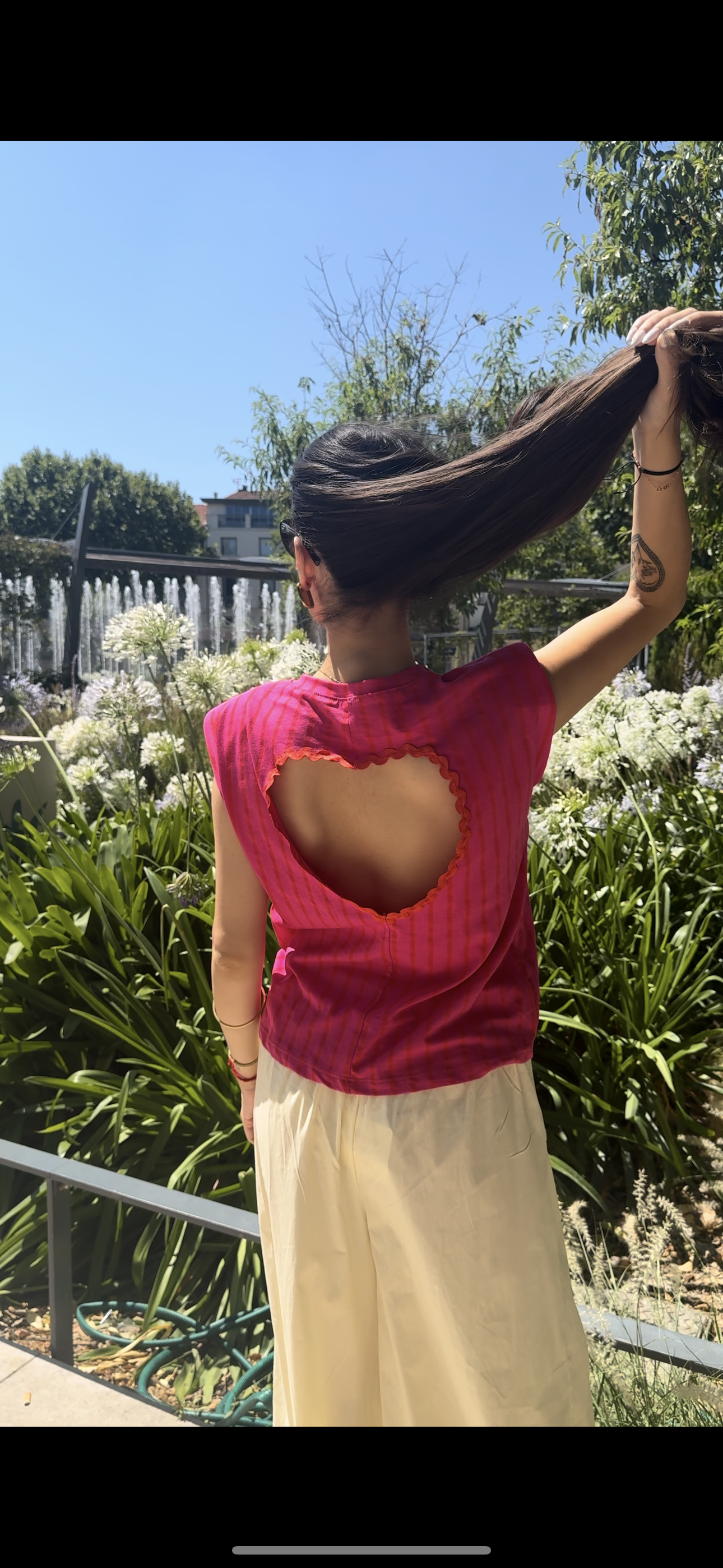 Top cœur rose