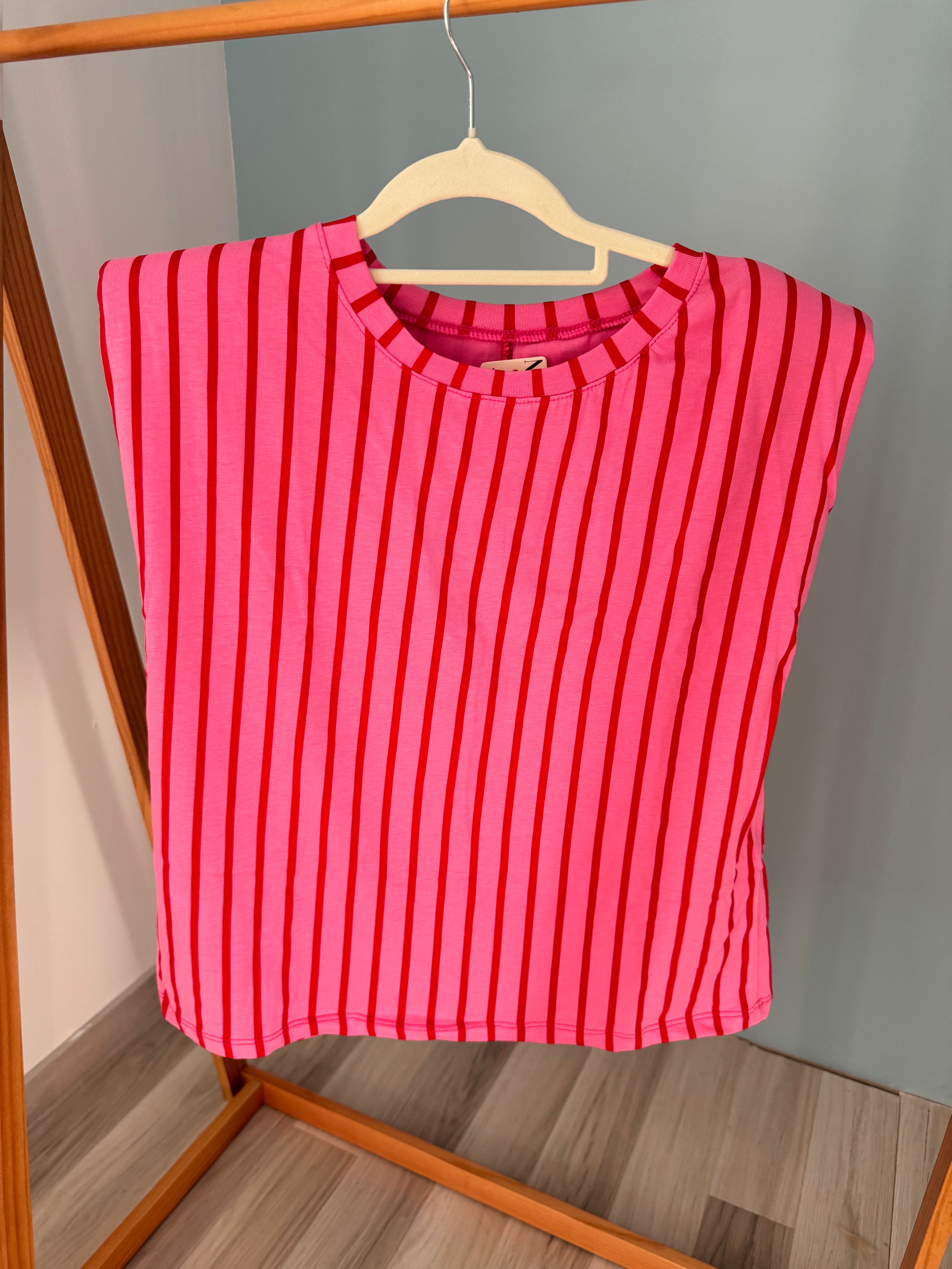 Top cœur rose