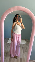 Pantalon Palazzo Chloé rose porté